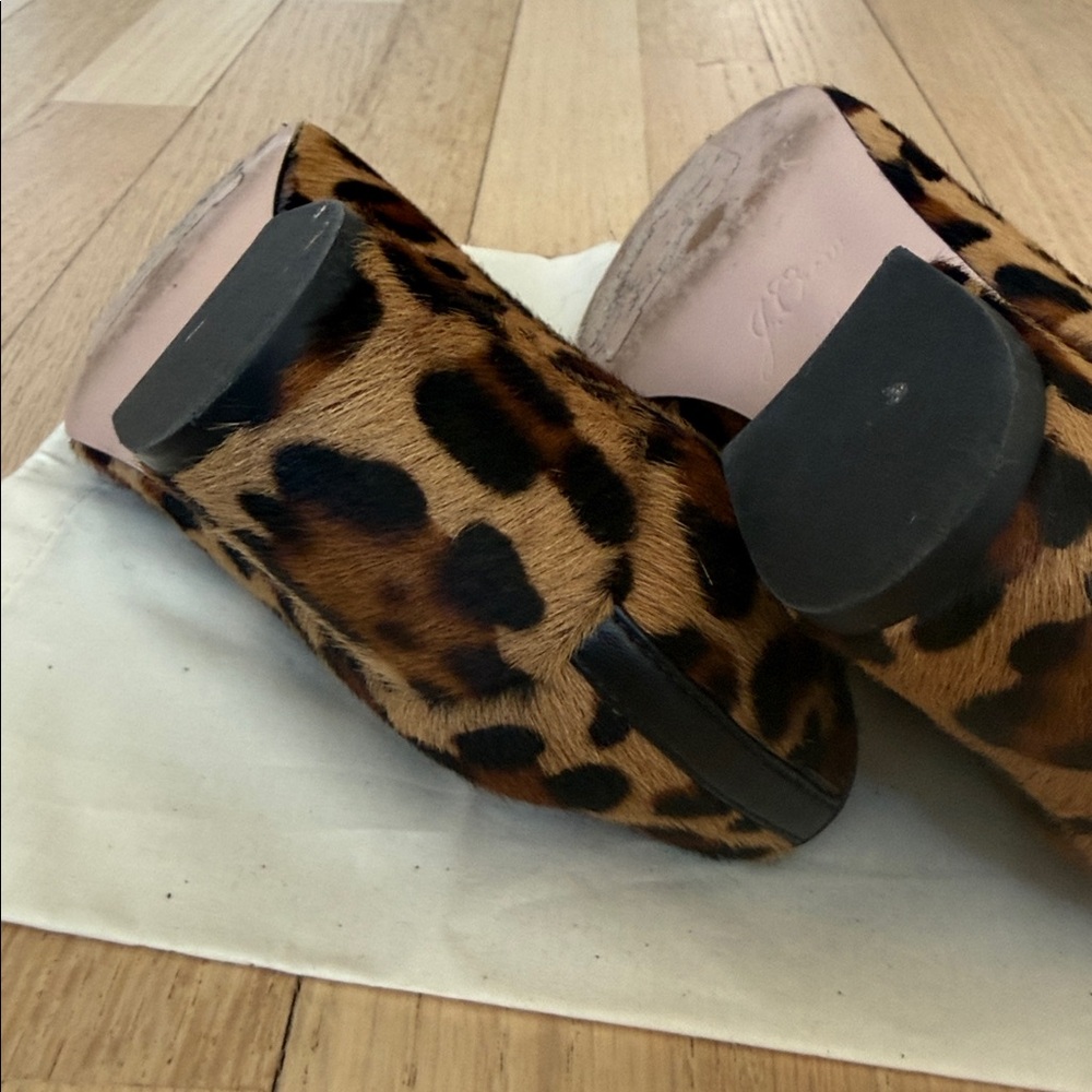 J. Crew Leopard-Hair Pointed Block Heel Pumps - Brown/Black - Picture 5 of 5